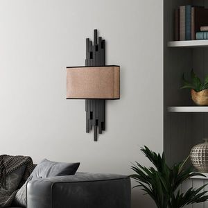 Aplica de perete, Opviq, 892OPV2407, Negru / Maro deschis imagine