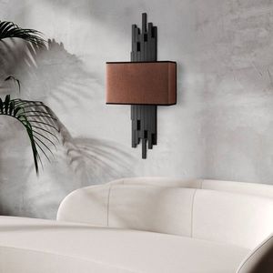Aplica de perete, Opviq, 892OPV2408, Negru/Maro imagine