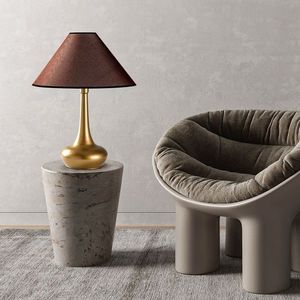 Lampa de masa, Opviq, 892OPV2460, Auriu/Maro imagine