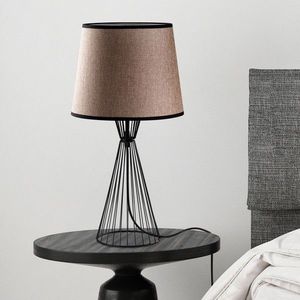 Lampa de masa, Opviq, 892OPV2496, Negru / Maro deschis imagine