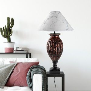 Lampa de masa, Opviq, 897TNL1107, Maro/Alb imagine