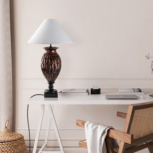 Lampa de masa, Opviq, 897TNL1110, Maro/Alb imagine