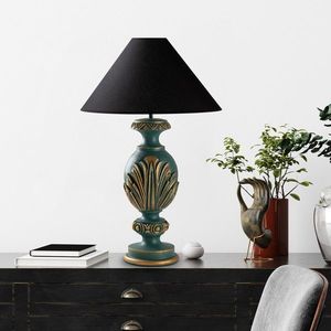Lampa de masa, Opviq, 897TNL1111, Verde/Negru imagine