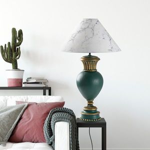 Lampa de masa, Opviq, 897TNL1117, Verde/Alb imagine
