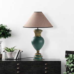 Lampa de masa, Opviq, 897TNL1119, Verde / Maro deschis imagine