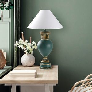 Lampa de masa, Opviq, 897TNL1120, Verde/Alb imagine