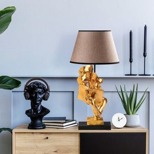Lampa de masa, Opviq, 897TNL1128, Auriu / Maro deschis imagine