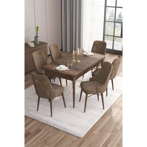 Set masa extensibila si scaune, Hanah Home, Are, Baroc / Maro imagine