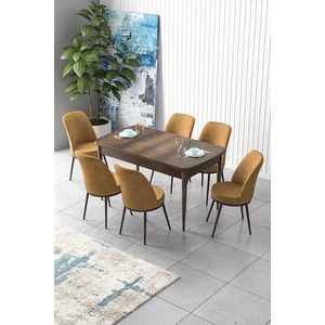 Set masa extensibila si scaune, Hanah Home, Zen, Baroc / Cappuccino imagine