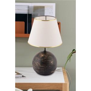 Lampa de masa, Opviq, 390FLH2255, Negru / Alb / Auriu imagine
