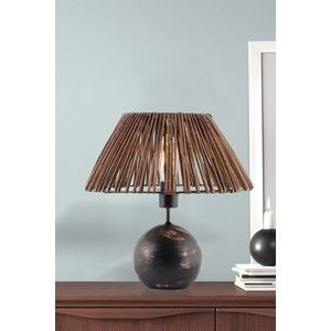 Lampa de masa, Opviq, 390FLH2256, Negru / Alb / Auriu imagine