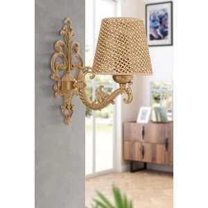 Aplica de perete, Opviq, 390FLH2338, Natural / Aur imagine