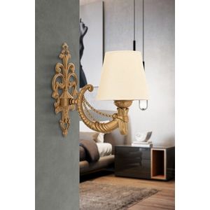 Aplica de perete, Opviq, 390FLH2347, Crem / Aur imagine