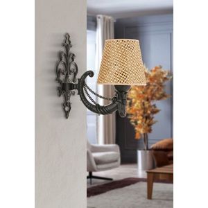 Aplica de perete, Opviq, 390FLH2349, Natural/Negru imagine