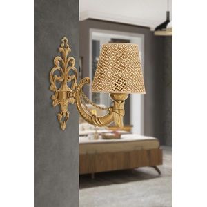 Aplica de perete, Opviq, 390FLH2350, Natural / Aur imagine