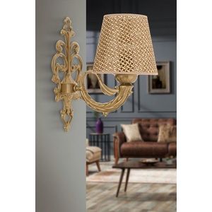 Aplica de perete, Opviq, 390FLH2362, Natural / Aur imagine
