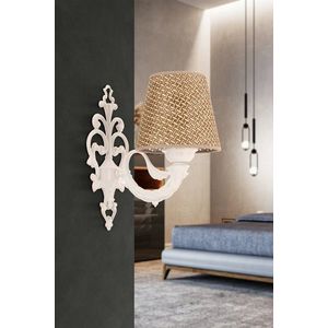 Aplica de perete, Opviq, 390FLH2363, Natural/Alb imagine