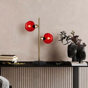Lampa de masa, Opviq, 521SHN3669, Roșu / Auriu imagine