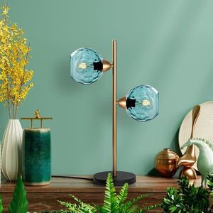 Lampa de masa, Opviq, 521SHN3670, Albastru / Auriu imagine