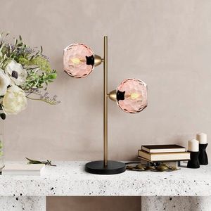 Lampa de masa, Opviq, 521SHN3671, Roz/Auriu imagine