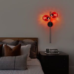 Aplica de perete, Opviq, 521SHN3700, Roșu/Negru imagine