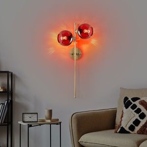 Aplica de perete, Opviq, 521SHN3705, Roșu / Auriu imagine