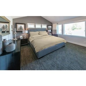 Lenjerie de pat, 2 persoane, 100% Bambus, 6 piese, 200x220 cm, Beige imagine