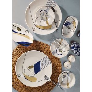 Set de mic dejun, Hermia, 868ARY1109, Portelan, Platou mic: 15 cm (4 bucăți), Multicolor imagine