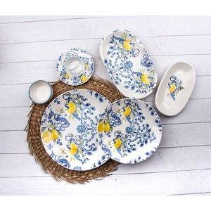 Set de mic dejun, Hermia, 868ARY1132, Portelan, Platou pentru tort: 21 cm (6 bucăți), Multicolor imagine