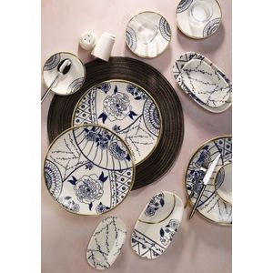 Set de mic dejun, Hermia, 868ARY1107, Portelan, Platou mic: 15 cm (4 bucăți), Multicolor imagine