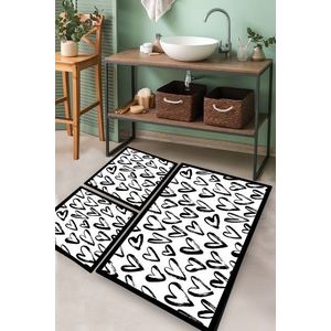 Set covorase de baie, L'essentiel Maison, Small Heart, Poliester, Multicolor imagine