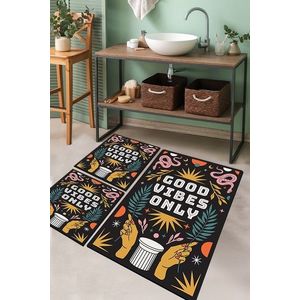 Set covorase de baie, L'essentiel Maison, Snake Trinket, Poliester, Multicolor imagine