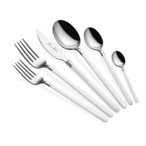 Set tacamuri, Hermia, 645DRM1222, Inox, Lingură de masă: 21, 3 cm (6 bucăți), Argintiu/Alb imagine