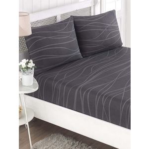 Set de pat dublu (cearceaf cu elastic si perne) 3 piese, L'essentiel Maison, Verda, 65% bumbac/35% poliester, Gri imagine