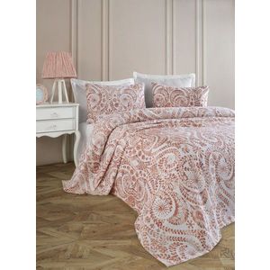 Set cuvertura pique Single 2 piese, L'essentiel Maison, Loop, Bumbac, Caramiziu imagine