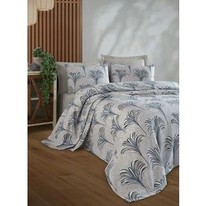 Set cuvertura pique Single 2 piese, L'essentiel Maison, Santo, Bumbac, Albastru imagine