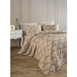 Set cuvertura pique Single 2 piese, L'essentiel Maison, Yelpaze, Bumbac, Maro imagine