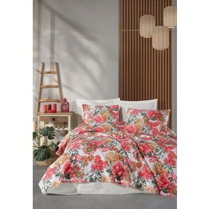 Set cuvertura pique dubla 3 piese, L'essentiel Maison, Lotus, Bumbac, Rosu imagine