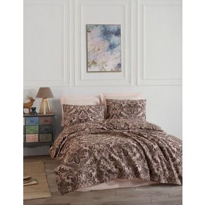 Set cuvertura pique dubla, L'essentiel Maison, Muster, Bumbac, Maro imagine