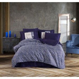 Set de huse de pilotă duble din satin Tencel, L'essentiel Maison, Elena, Mov / Alb / Gri imagine