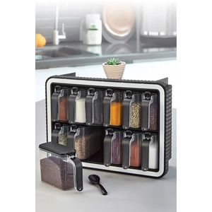 Set recipiente pentru condimente, Hermia, 430KSV1623, Negru imagine