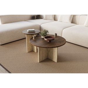 Set masute de cafea, Hanah Home, Private, Nuc / Travertin imagine