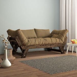 Canapea de gradina cu 2 locuri, Hanah Home, CPT8119-210, Nuc / Cămilă imagine