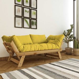 Canapea de gradina cu 2 locuri, Hanah Home, CPT8169-210, Natural / Galben imagine