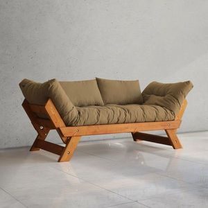 Canapea de gradina cu 2 locuri, Hanah Home, CPT8125-210, Teak / Cămilă imagine