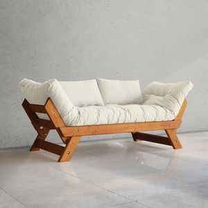 Canapea de gradina cu 2 locuri, Hanah Home, CPT8130-210, Teak / Alb imagine