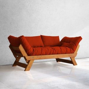 Canapea de gradina cu 2 locuri, Hanah Home, CPT8102-210, Tec / Roșu imagine