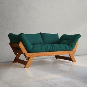 Canapea de gradina cu 2 locuri, Hanah Home, CPT8103-210, Teak / Verde petrol / imagine