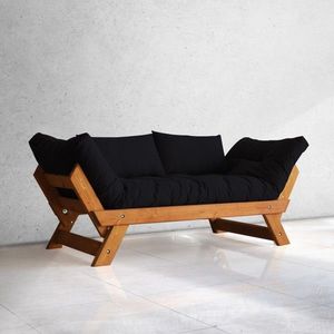 Canapea de gradina cu 2 locuri, Hanah Home, CPT8105-210, Tec / Negru imagine