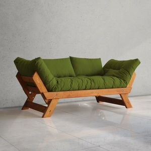 Canapea de gradina cu 2 locuri, Hanah Home, CPT8106-210, Teak / Verde imagine